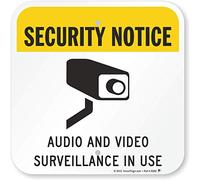SmartSign "Security Notice - Audio and Video Surveillance in Use" Sign | 12" x 12" Aluminum