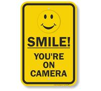 SmartSign "Smile You're On Camera" Sign | 12" x 18" Aluminum