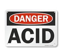 SmartSign - U9-1189-NA_7x10 "Danger - Acid" Sign | 7" x 10" Aluminum Black/Red on White