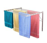 Smartsome | Wall Mounted | Clothes Drying Rack | 30" Wide | 20 Linear Feet Capacity | 8 Smooth Round Stainless Steel Rods | 60 lb Capacity | Fully Assembled | Compact Sturdy Space-Saving Design