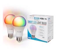 SMARTSPEC Smart Bulb 2 Pack, Smart WiFi LED Light. Works with Amazon Alexa, Google Home, Apple Home. Colour Changeable. Multicolour Smart Light Bulb NUUK-A60 ACK Matter E27