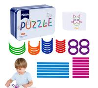 SmartStack Puzzle Game - Wooden Ring Sorter, Stick Learning Puzzle, Color Toy | Jigsaw Sticks Rings for Creative Kids Education, Coordination Building, Logical Thinking Tasks
