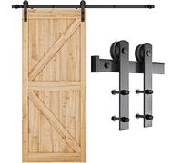 SMARTSTANDARD 6.6ft Heavy Duty Sturdy Sliding Barn Door Hardware Kit -Smoothly and Quietly -Easy to install -Includes Step-By-Step Installation Instruction Fit 36"-40" Wide Door Panel (I Shape Hanger)