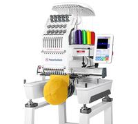 Smartstitch S-1001 Upgraded Embroidery Machine with 10 Needles,1200SPM Max Speed,7" Touch Screen,9.5x14.2"(24x36cm) Embroidery Area,New Gen of Commercial Embroidery Machine for Flat,Hat,T-shirt & more