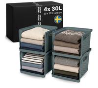 SmartStore 4x Wardrobe Storage Organiser 17.6L Grey with Handles