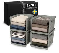 SmartStore 4x Wardrobe Storage Organiser 17.6L Vinter Sage with Handles