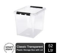 Smartstore 50 Classic Transparent Plastick Storage Box with Lid, 52 litre