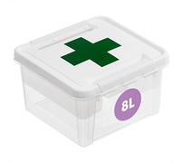 SmartStore 8L Plastic First Aid Box - Medicine Storage Box with Insert - Transparent and Lockable Medicine Box - BPA Free - Clip Locked - L28 x W28 x H17cm