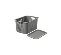 SmartStore 'Basket Storage Box' with Basket Plastic Lid, Charcoal in Grey | Size: Large SmartStore Grey L