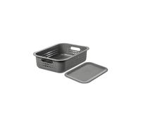 SmartStore 'Basket Storage Box' with Basket Plastic Lid, Charcoal in Grey | Size: Small SmartStore Grey Small