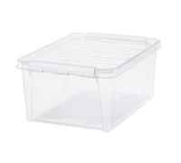 SmartStore Classic 15-10 x Clear Storage Boxes with Lids - BPA-Free Large Plastic Storage Boxes with Lid and Clips - Transparent - 14 L - 40 x 30 x 18 cm