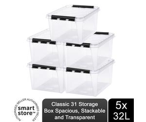SmartStore Classic 31 Transparent Storage Box 32L, 5pk