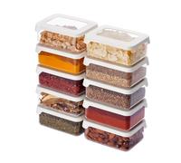 SmartStore Clear Airtight Dry Food Containers with Lids 0.35L Set of 10-20% Bio-based Plastic Storage Box with Lid, BPA Free, Dishwasher Safe - Stacking Kitchen Storage Containers - 12.5 x 9 x 5cm