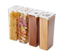 SmartStore Clear Airtight Dry Food Containers with Lids 2.25L Set of 4-20% Bio-based Plastic Storage Box with Lid, BPA Free, Dishwasher Safe - Stacking Kitchen Storage Containers - 12.5 x 9 x 28cm