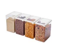 SmartStore Clear Airtight Food Containers with Lids 4x 3.5L | 18x12.5x20cm | Plastic storage boxes and air tight container for cereal, flour, pasta and rice, pantry organiser, large jar with lid