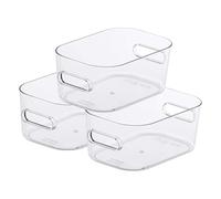 SmartStore Compact Clear Containers Pack of 3 Extra Small 0.6L Airtight Food Storage Boxes for Spices, Snacks, and Kitchen Organization