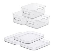 SmartStore Compact Clear Containers Pack of 3 Small 1.5L Airtight Storage Boxes for Kitchen, Pantry, Food, and Home Organization