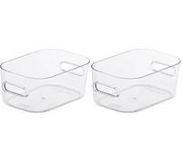 SmartStore Compact Clear Modular Storage Bin Container For Kitchen, XS (Pack of 2)