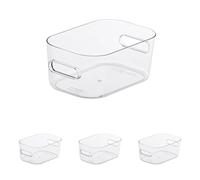 SmartStore Compact Clear Modular Storage Bin Container For Kitchen, XS (Pack of 4)