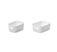 SmartStore - Compact XS Storage Box Set: Box + Lid - White Box - Grey Lid - Plastic Extra Small Container