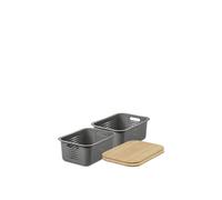 SmartStore d Basket 15' with bamboo lids x2 in Grey SmartStore Grey