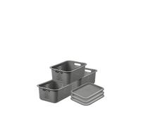 SmartStore d Basket 15' with lids x3 in Grey SmartStore Grey