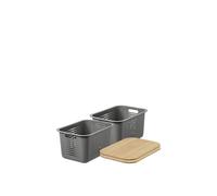 SmartStore d Basket 20' with bamboo lids x2 in Grey SmartStore Grey