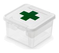 SmartStore Deco Plastic First Aid Storage Box, Medicine Storage Box with Insert, 8L, 10 Year Guarantee, Clip Locked, Stackable and Nestable, BPA Free,
