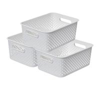 Smartstore Essence Large White Organiser Storage Basket 11.4L,3Pack