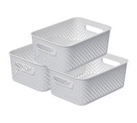 Smartstore Essence Medium White Organiser Storage Basket 5.6L,3Pack