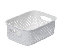 SmartStore Storage Basket with Handles in White 1.6L (20.5x14.5x7.5cm) | Storage Bin from Recycled Plastic | Essence S Storage Box | Storage with 10-year Warranty