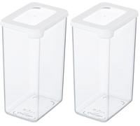 SmartStore Food Storage Container - BIO Plastic - 1 L - Rectangular - Transparent/Sage Green (Pack of 2)