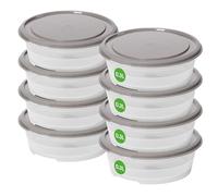 SmartStore Leakproof Food Storage Container 0,3L - Set of 8 | Dishwasher, Fridge, Microwave Safe | Lunch Box Meal Prep | Food Approved, BPA Free | Airtight, Stackable, Nestable | L12 x W12 x H4,5 cm