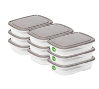 SmartStore Leakproof Food Storage Container 0,5L - Set of 9 | Dishwasher, Fridge, Microwave Safe | Lunch Box Meal Prep | Food Approved, BPA Free | Airtight, Stackable, Nestable | L16,5x W12,5x H4,5 cm