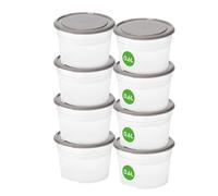 SmartStore Leakproof Food Storage Container 0,6L - Set of 8 | Dishwasher, Fridge, Microwave Safe | Lunch Box Meal Prep | Food Approved, BPA Free | Airtight, Stackable, Nestable | L12 x W12 x H8,5 cm