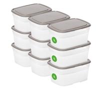 SmartStore Leakproof Food Storage Container 1L - Set of 9 | Dishwasher, Fridge, Microwave Safe | Lunch Box Meal Prep | Food Approved, BPA Free | Airtight, Stackable, Nestable | L16,5 x W12,5 x H8,5 cm