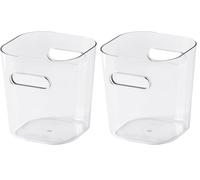 SmartStore Mini Storage Container 0.6 L | Clear | Kitchen, Bathroom, Office, Pantry, Fridge Organizer | Bin with Handles | Food Safe and BPA Free | 10 Year Guarantee | L9.5 x W9.5 x H10.5 cm