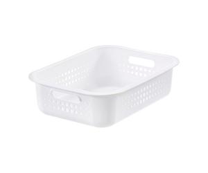 Smartstore Nordic White Plastic Stackable Storage Basket (H)10Cm (W)28Cm (D)37Cm