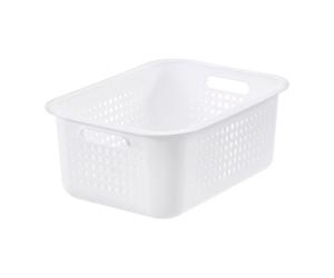 Smartstore Nordic White Plastic Stackable Storage Basket (H)15Cm (W)28Cm (D)37Cm