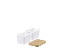 SmartStore 'Recycled Basket 20' with bamboo lids x2 in White SmartStore White