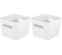 SmartStore Square L Storage Container 4.7 L | White | Kitchen, Bathroom, Office, Pantry, Fridge Organizer | Bin with Handles | Food Safe and BPA Free | 10 Year Guarantee | L20 x W20 x H16 cm
