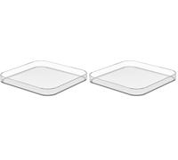 SmartStore Square Lid | Clear | Kitchen, Bathroom, Office, Pantry, Fridge Organizer | Food Safe and BPA Free | 10 Year Guarantee | L20 x W20 x H2.5 cm (Pack of 2)