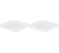SmartStore Square Lid | White | Kitchen, Bathroom, Office, Pantry, Fridge Organizer | Food Safe and BPA Free | 10 Year Guarantee | L20 x W20 x H2.5 cm (Pack of 2)