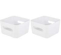 SmartStore Square M Storage Container 3.6 L | White | Kitchen, Bathroom, Office, Pantry, Fridge Organizer | Bin with Handles | Food Safe and BPA Free | 10 Year Guarantee | L20 x W20 x H12 cm