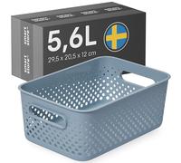 SmartStore Storage Basket with Handles in Blue 5.6L (29.5x20.5x12cm) | Storage Bin From Recycled Plastic | Essence M Storage Box| Storage with 10-year Warranty, Sea Salt