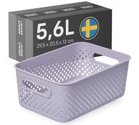 SmartStore Storage Basket with Handles in Lavender 5.6L (29.5x20.5x12cm) | Storage Bin From Recycled Plastic | Essence M Storage Box| Storage with 10-year Warranty