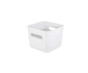 SmartStore Storage Box Square L 4.7 L, Stackable Organiser for the Kitchen | Pantry storage for dry food in the kitchen, bathroom and office, nestable without a lid, with handles, made in Finland