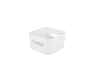SmartStore Storage Box Square M 3.6 L, Stackable Organiser for the Kitchen | Pantry storage for dry food in the kitchen, bathroom and office, nestable without a lid, with handles, made in Finland