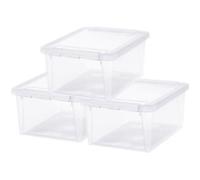 SmartStore Storage Boxes 32 L Plastic Clear 30 (W) x 40 (D) x 28 (H) cm Pack of 3
