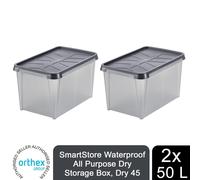 SmartStore Waterproof All Purpose Dry Storage Box Dry 45 - 50L, 2pk